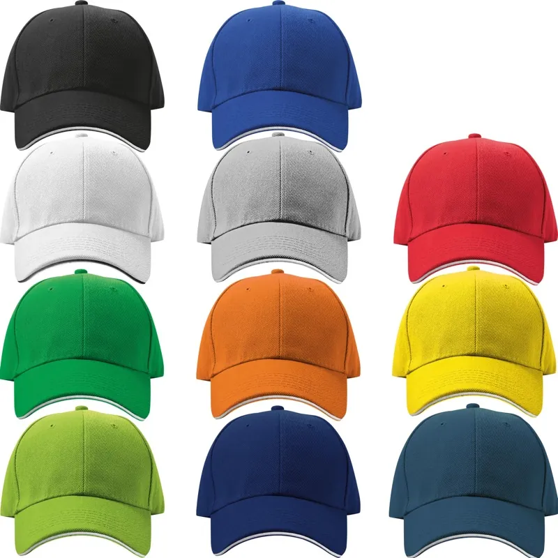 Baseball-Caps in verschiedenen Farben mit Firmenlogo bedruckt – Werbeartikel Textilien & Caps von Printraum